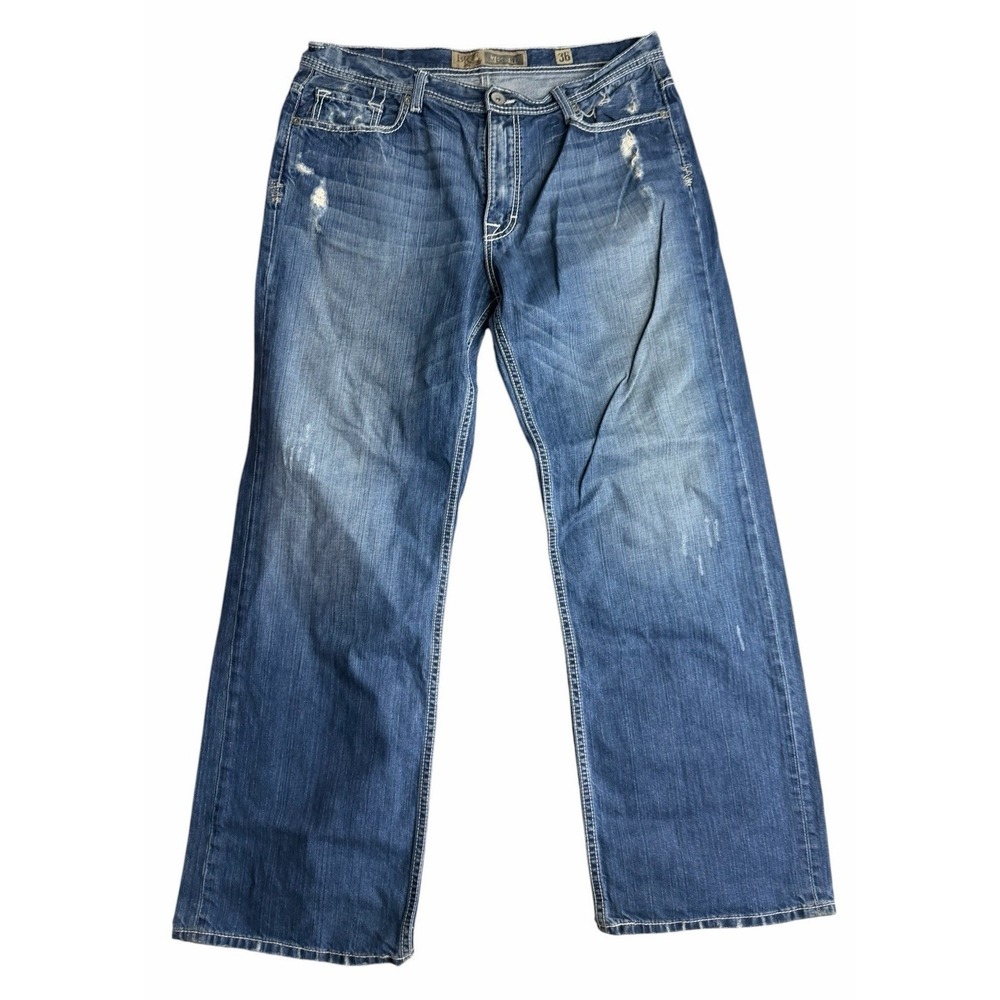 BKE Marshall Jeans 36x32 Distressed Medium Wash‎ Straight Denim